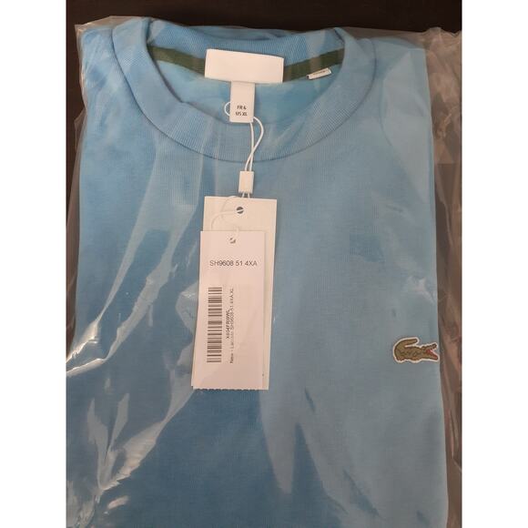 Lacoste Men's Organic Brushed Cotton Sweatshirt Light Blue XL - Picture 2 of 3